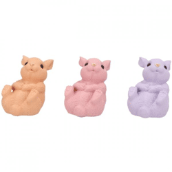 Beeld Rabbit Belly pastel 12 cm 3 assorti