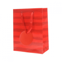 Geschenktüte Streifen rot 16,5 x 8,5 x 21,5 cm