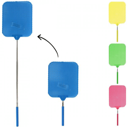 Fly swatter extendable 66 cm 4 assorted