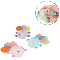 (R) Knijpbal Squeeze Fish regenboog 12 cm 6 assorti