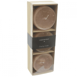 Countryfield Schwimmkerze Bollie beige 7 x 5 cm 3er Set