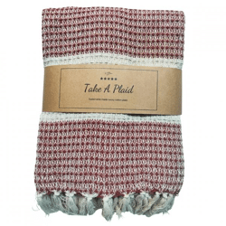 Take a Plaid 12 Rost aus recycelter Baumwolle 130 x 180 cm