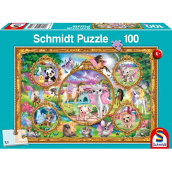 Animal Club, Einhorn-Tierwelt - 100 Teile Puzzle