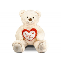 XXL bear with heart plush figure - 75 / 120 cm