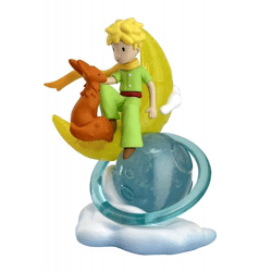 The Little Prince with fox on the moon - collectible figure