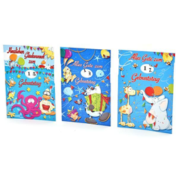 Drehzahl-Geburtstagskarte für Kinder - sortiert