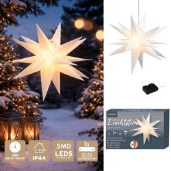 LED Stern, SMD, faltbar, weiß, OUTDOOR, klein, ca. 35cmD