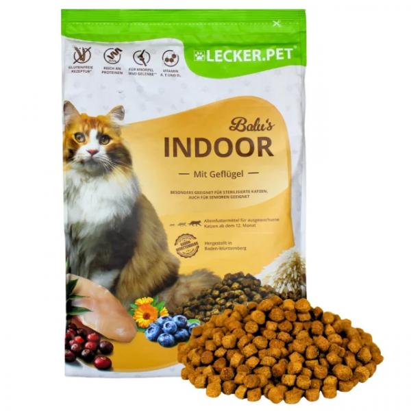 2,5 kg Lecker.Pet® Balu's Indoor Geflügel Katzenfutter Trockenfutter Vollnahrung MHD 4/2026