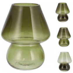 Vase Bicolore Pilz grün 15 cm 4 Stück sortiert