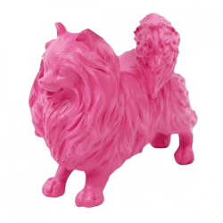 Housevitamin Statue Pomeranian Hund rosa 10,5 cm