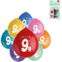 Folat balloons Party Pop Monsters figure 9 color mix 23 cm 8 pcs.