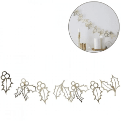 Ginger Ray slinger kerst Holly goudkleurig 2 m