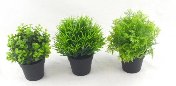 Kunstpflanzen 3er Set Indoor und Outdoor Plastik Pflanzen Naturgetreu Deko