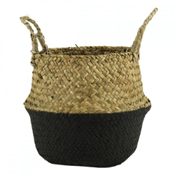Basket sea grass brown/black 19 cm