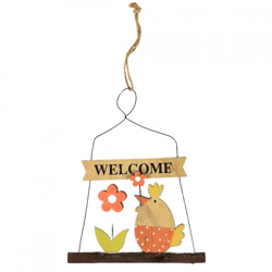 Pendant Welcome rooster flower 18 cm