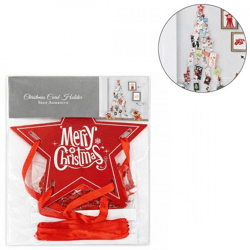 Sorbo Christmas card holder ribbon red 41-piece