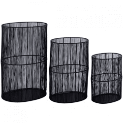 PTMD windlight Javi metal black 50 cm set of 3