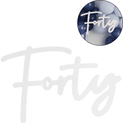 Ginger Ray decoration board Forty white 70 cm