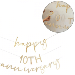 Ginger Ray letter garland Anniversary gold colored 6 m