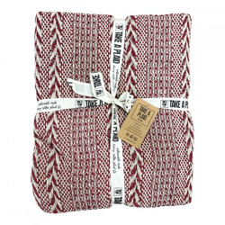 Take a Plaid 23 recycelte Baumwolle bordeaux 125 x 150 cm