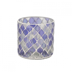 Tealight holder Mosaic S purple 8 cm