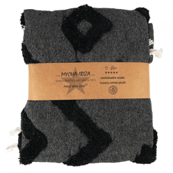 Mycha Ibiza plaid 4 recycled cotton black 130 x 170 cm VE16