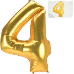 Folie ballon jumbo cijfer 4 goudkleurig 137 cm