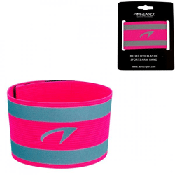 Avento sportarmband reflecterend neon roze one size