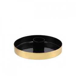 Candlestick round Marrakech black 10 cm