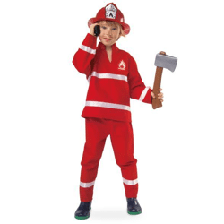 Fireman red - 2-piece costume - Kids (size 128)
