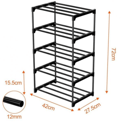 Metall Schuhregal – 5 Ebenen Stabile Metallrohre (12 mm)