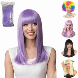 Wigs curly/long one size 5 assorted