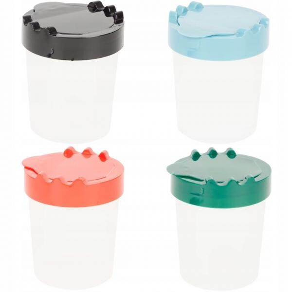 Bürstenreinigungsbecher 10 cm 4 Stück sortiert