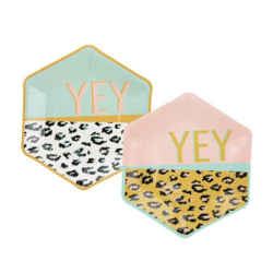 Wegwerp bordjes Funky Leopard karton 22,5 cm set van 8