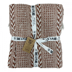 Take a Plaid 23 aus recycelter Baumwolle rostbraun 125 x 150 cm