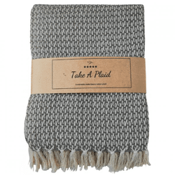 Take a Plaid 35 recycelte Baumwolle braun 130 x 180 cm