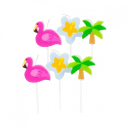 Tropical party candles 7.5 cm set of 6
