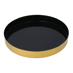 Plate, gold black, approx. 25cmD