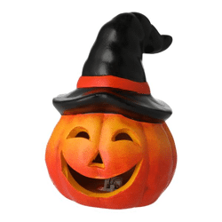 LED lantern pumpkin with pointed hat, M, approx. 17cmH