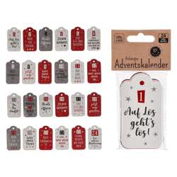 Advent calendar tag sayings, DIY, 24 pcs, 4.5x8cm
