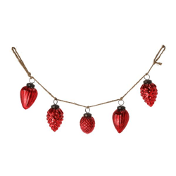 Garland cone ornament, red, approx. 50cmL
