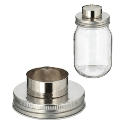 Screw lid tealight holder, DIY, silver, approx.7cmD