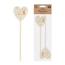 Plug heart Merry Christmas, set of 2, approx. 25cmH