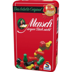 Mensch ärgere Dich nicht® - a game to bring along in a metal tin