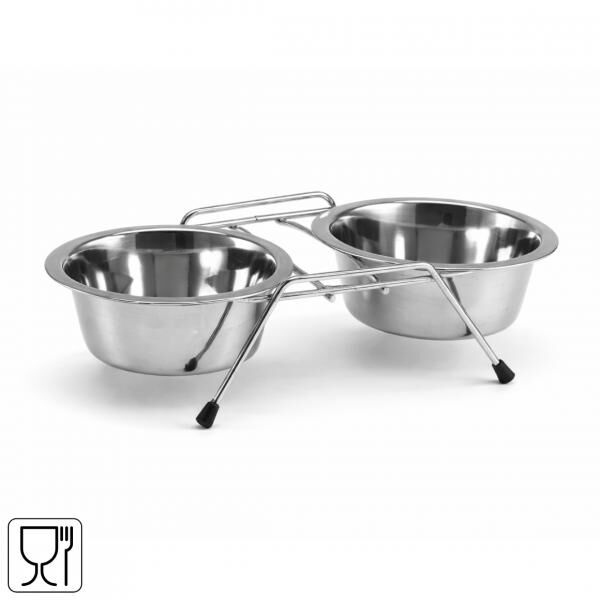 Voerbak kat/hond metaal 13 cm