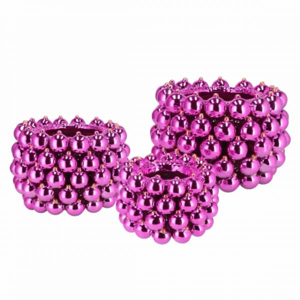 Blumentopf Weihnachtskugel fuchsia 15 cm