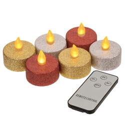 Out of the Blue theelicht LED glamour op batterij set van 6