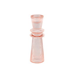 PTMD Kerzenleuchter Linty Glas rosa 15,5 cm