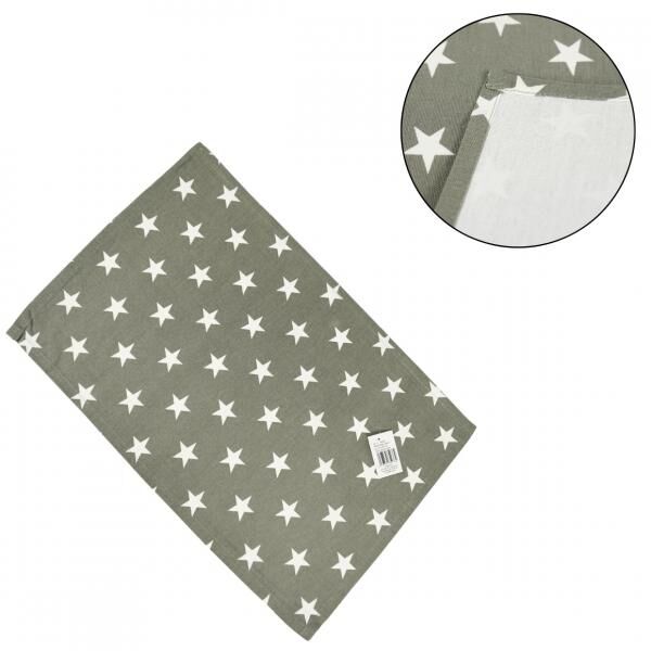 Platzdeckchen Star Baumwolle grau 48 cm