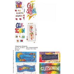 Gutscheinkarten - 100 Stück - 8 Motive